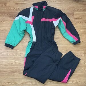Vintage 90S FILA Magic Line One Piece Snowsuit Retro Color Block Women’s Sz 10